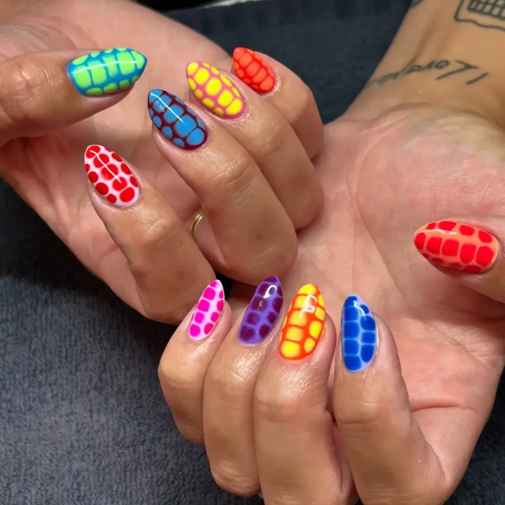 Cute Summer Nail Designs 2026: 200+ Inspo, Trends, and Expert Tips for Every Style 25 Crocodile Print Brights Summer Nail