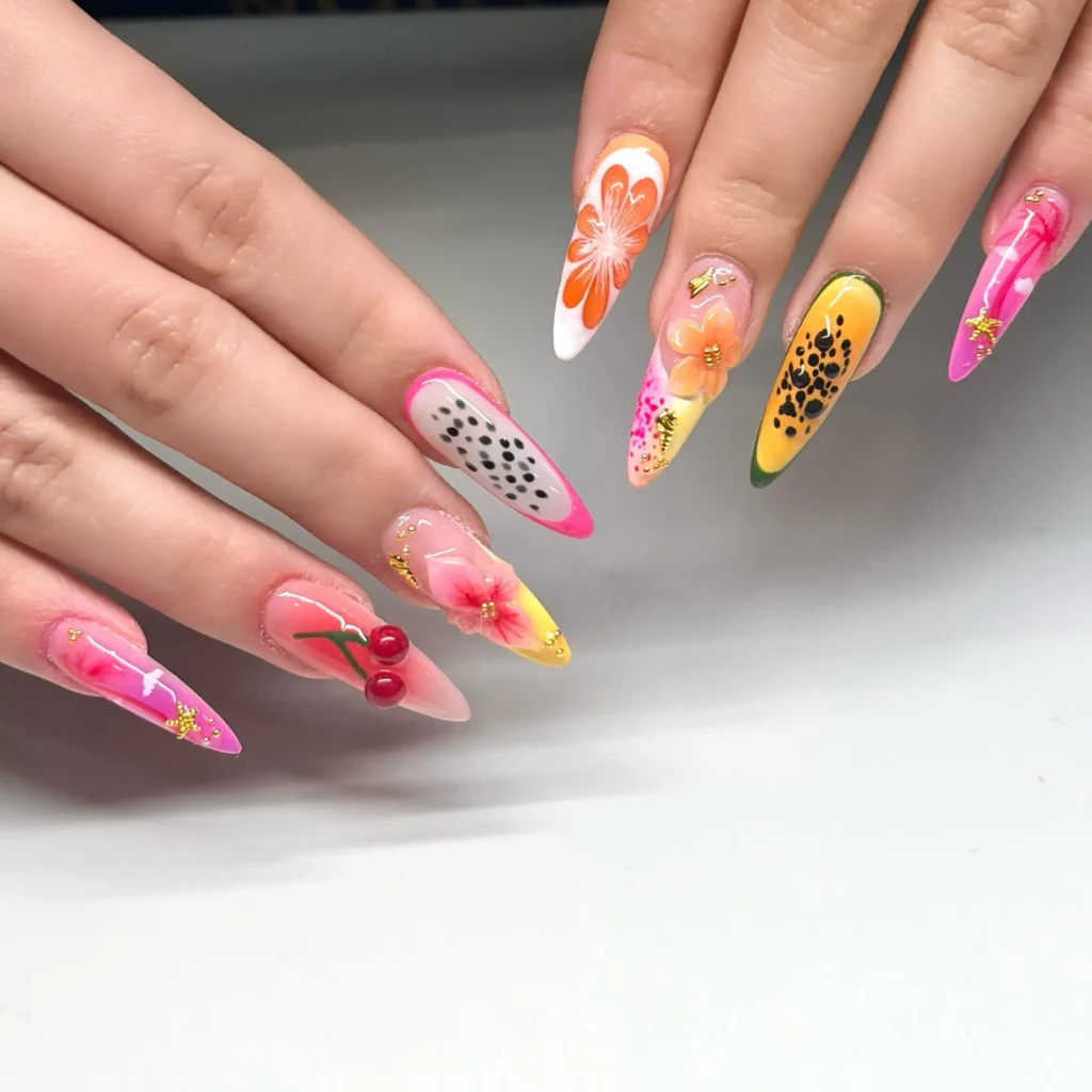 Cute Summer Nail Designs 2026: 200+ Inspo, Trends, and Expert Tips for Every Style 52 Fruit-Inspired Summer Nail Designs