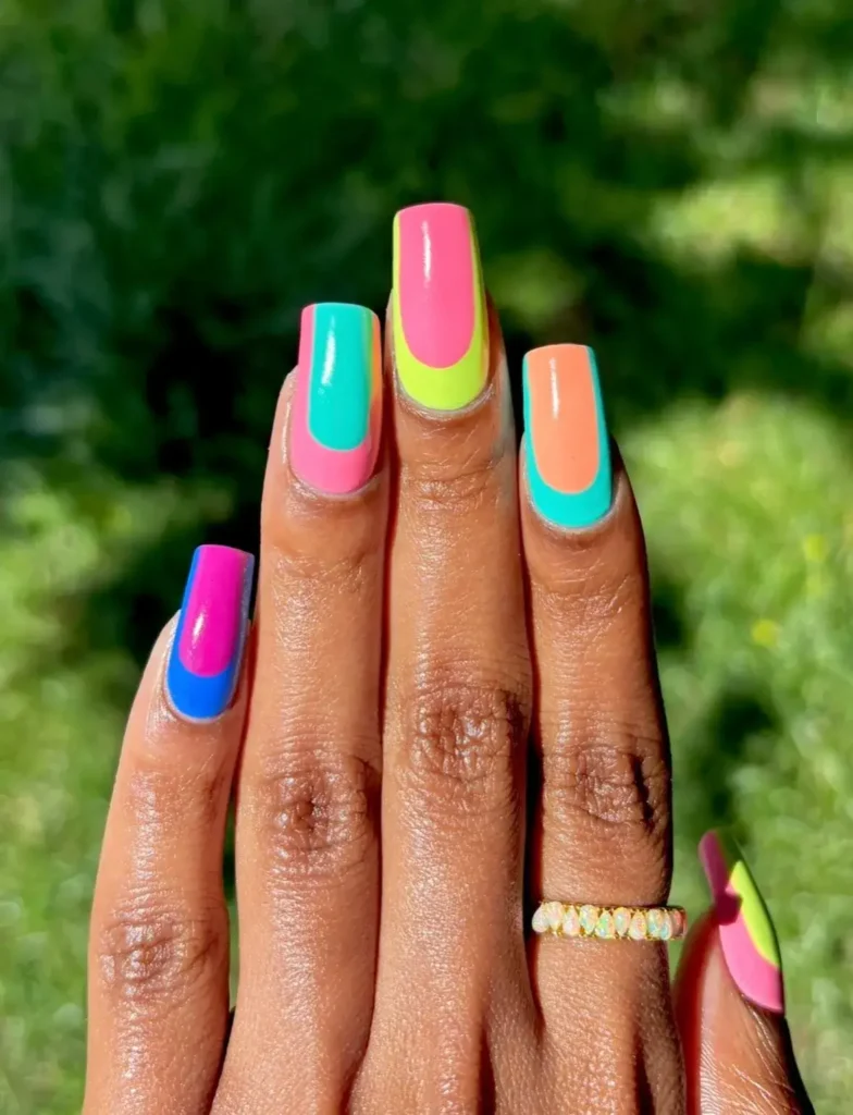 Cute Summer Nail Designs 2026: 200+ Inspo, Trends, and Expert Tips for Every Style 22 Rainbow Reverse French Summer Nail