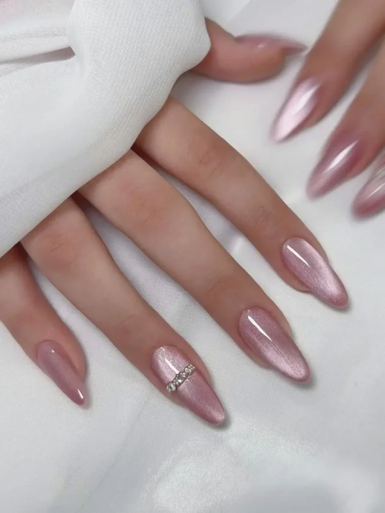 Cute Summer Nail Designs 2026: 200+ Inspo, Trends, and Expert Tips for Every Style 35 Soft Pink Cat-Eye Summer Nail