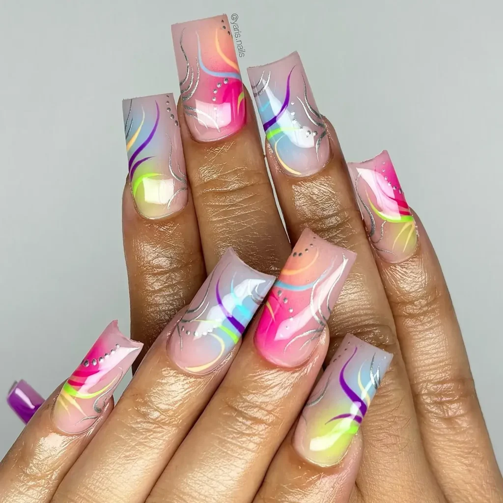 Cute Summer Nail Designs 2026: 200+ Inspo, Trends, and Expert Tips for Every Style 51 Y2K Airbrush Aura Summer Nails