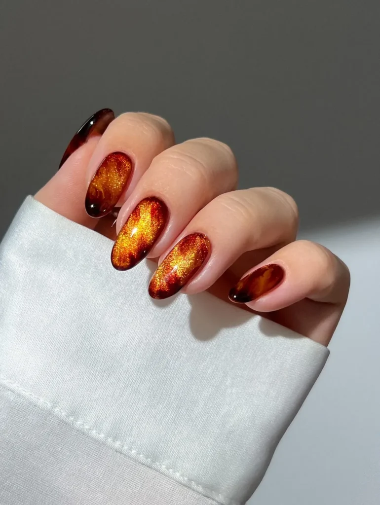 Cute Summer Nail Designs 2026: 200+ Inspo, Trends, and Expert Tips for Every Style 233 amber glow summer nails