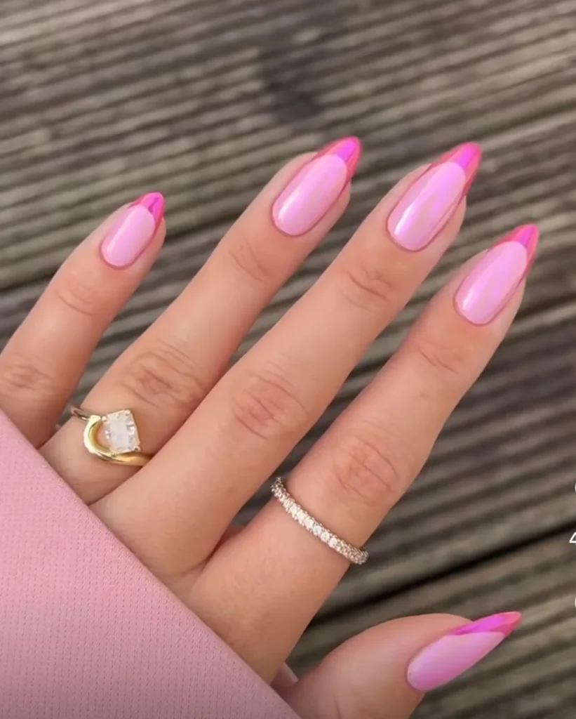 barbiecore pink french tip nail designs