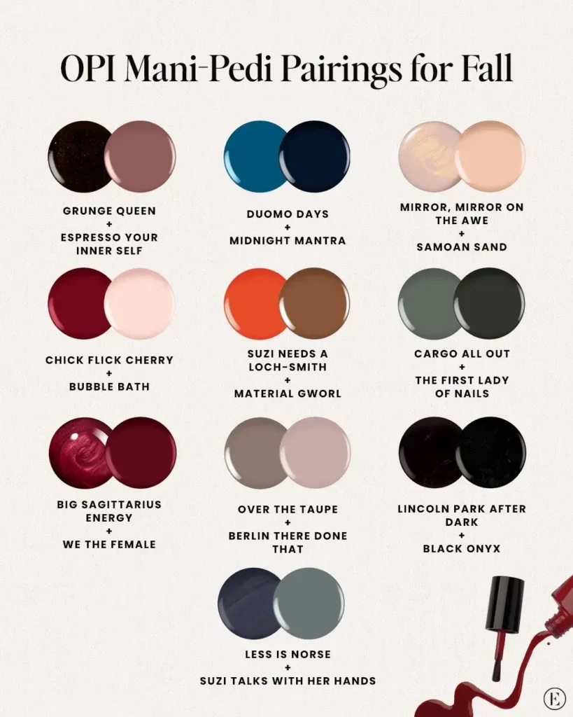 best fall manicure and pedicure color pairings