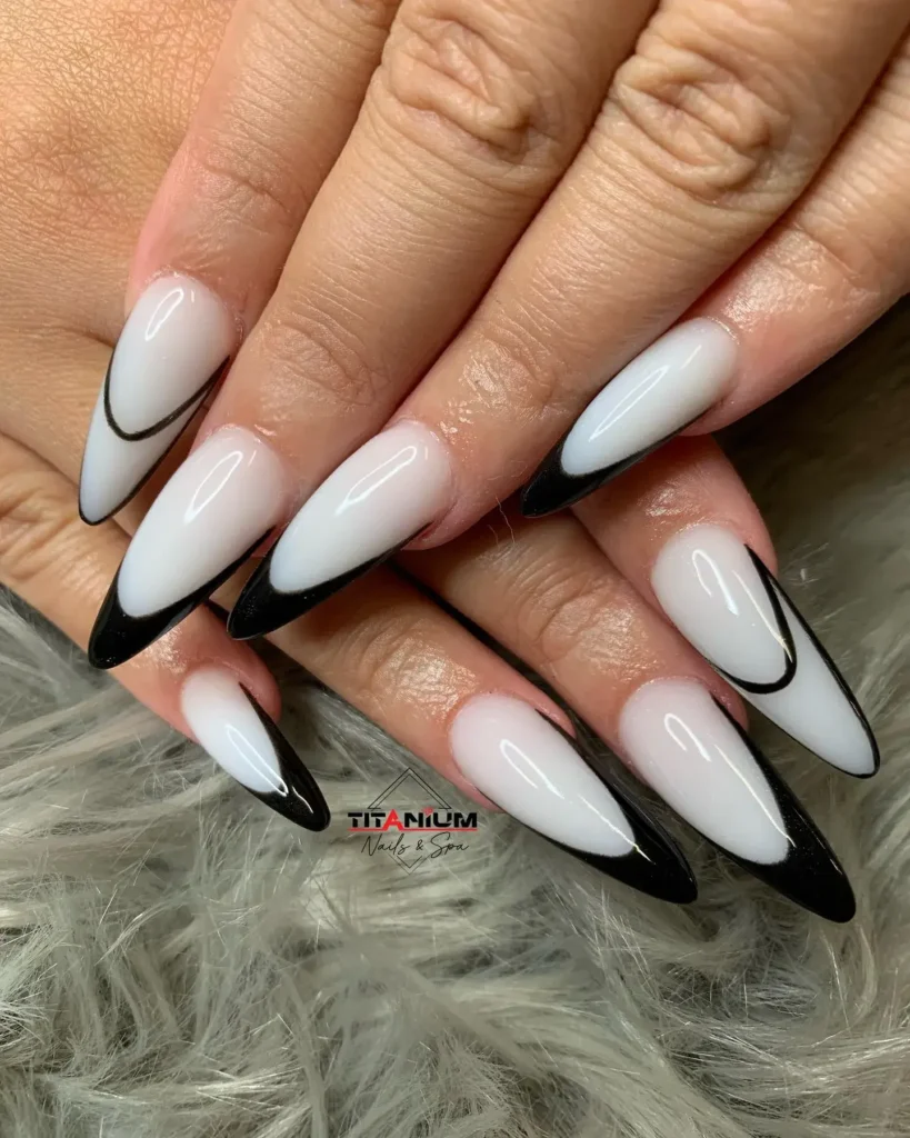 black and white french tip nail designs