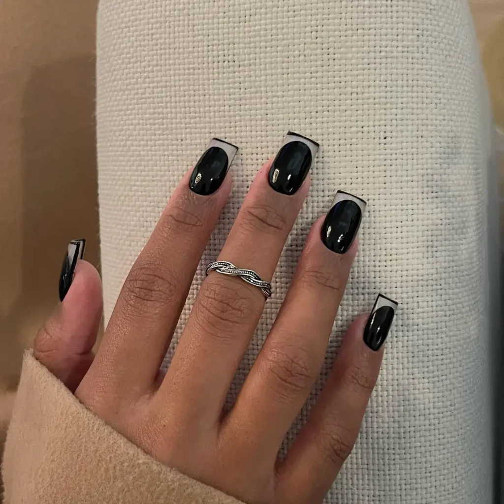 black french nails