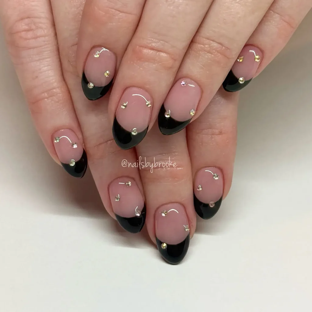 black french tip nails ideas