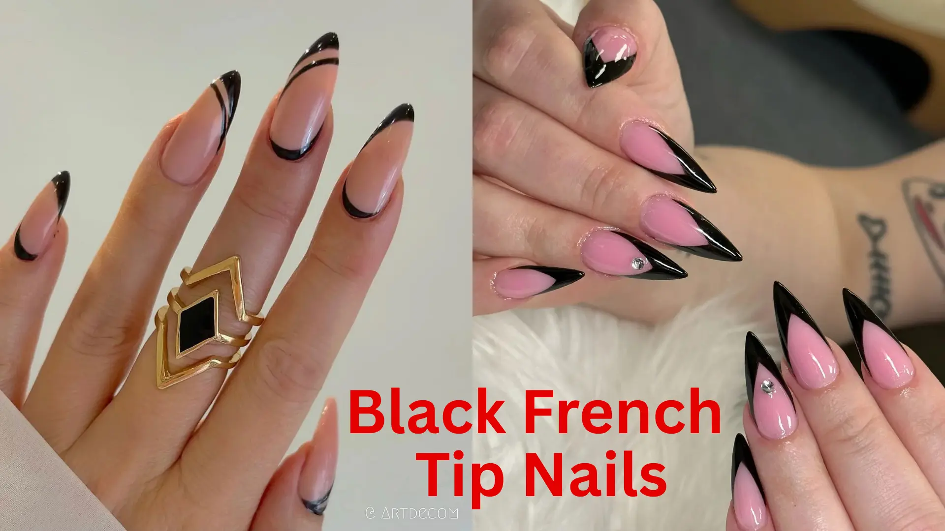 black frenchtip nails