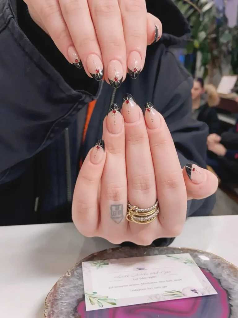 black tip nails