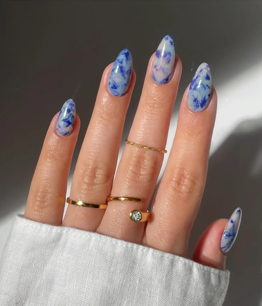 Cute Summer Nail Designs 2026: 200+ Inspo, Trends, and Expert Tips for Every Style 175 blue marble summer nails