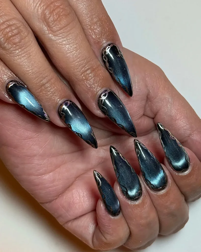 Fall Nail Design Inspo and Colors 2026: Shades, Techniques, and Looks for Every Nail 24 cat-eye magnetic finish fall nails