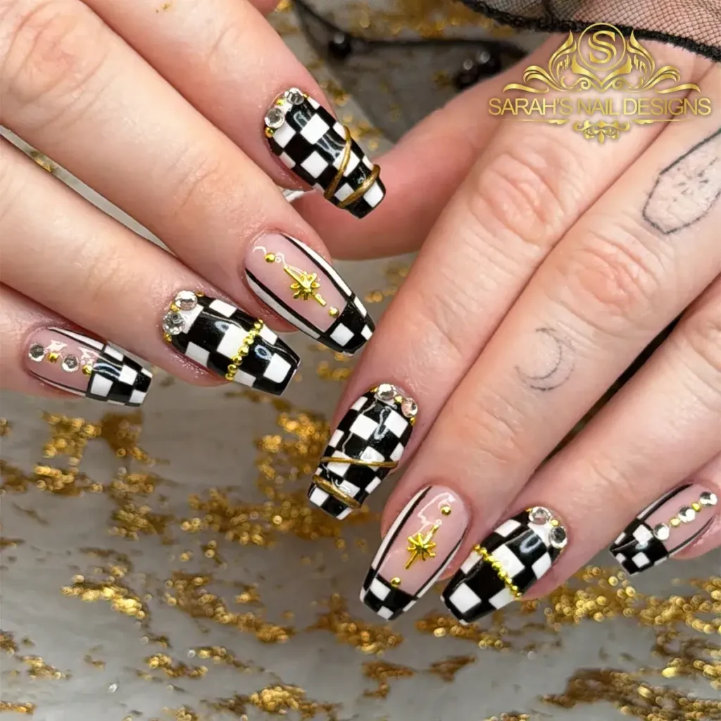 Cute Summer Nail Designs 2026: 200+ Inspo, Trends, and Expert Tips for Every Style 120 checkerboard coffin set summer nails