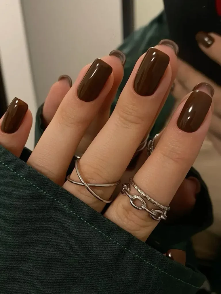 Fall Nail Design Inspo and Colors 2026: Shades, Techniques, and Looks for Every Nail 7 chocolate brown fall nail colors