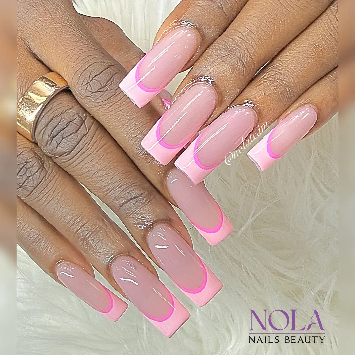 Pink French Tip Nails | Nail Inspo 76 classic & minimalist pink french tip nails