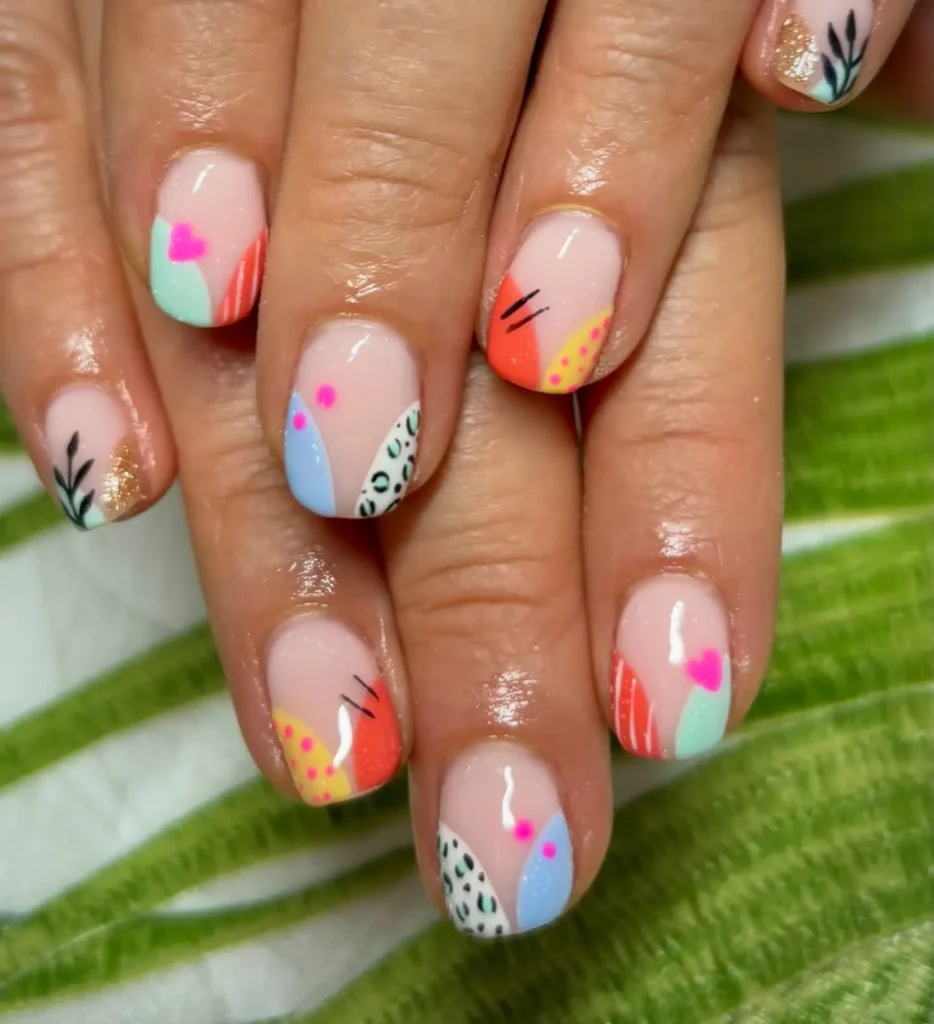 Cute Summer Nail Designs 2026: 200+ Inspo, Trends, and Expert Tips for Every Style 146 colorful abstract mani summer nails
