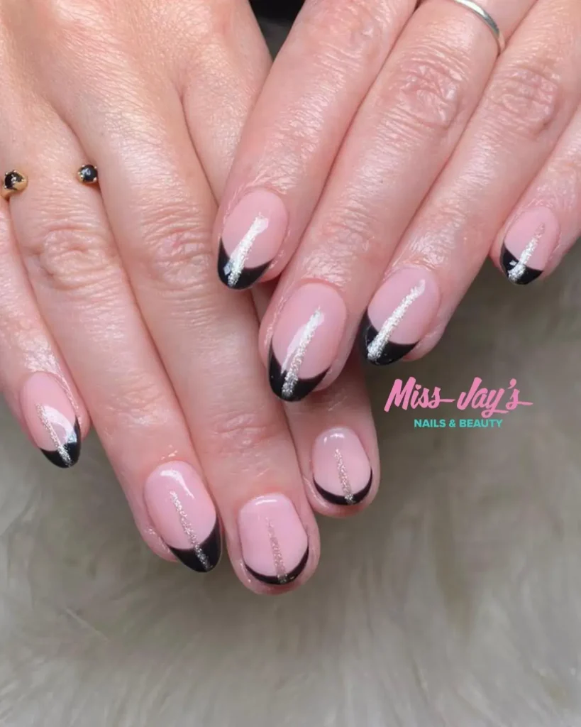 diy black french tip nails