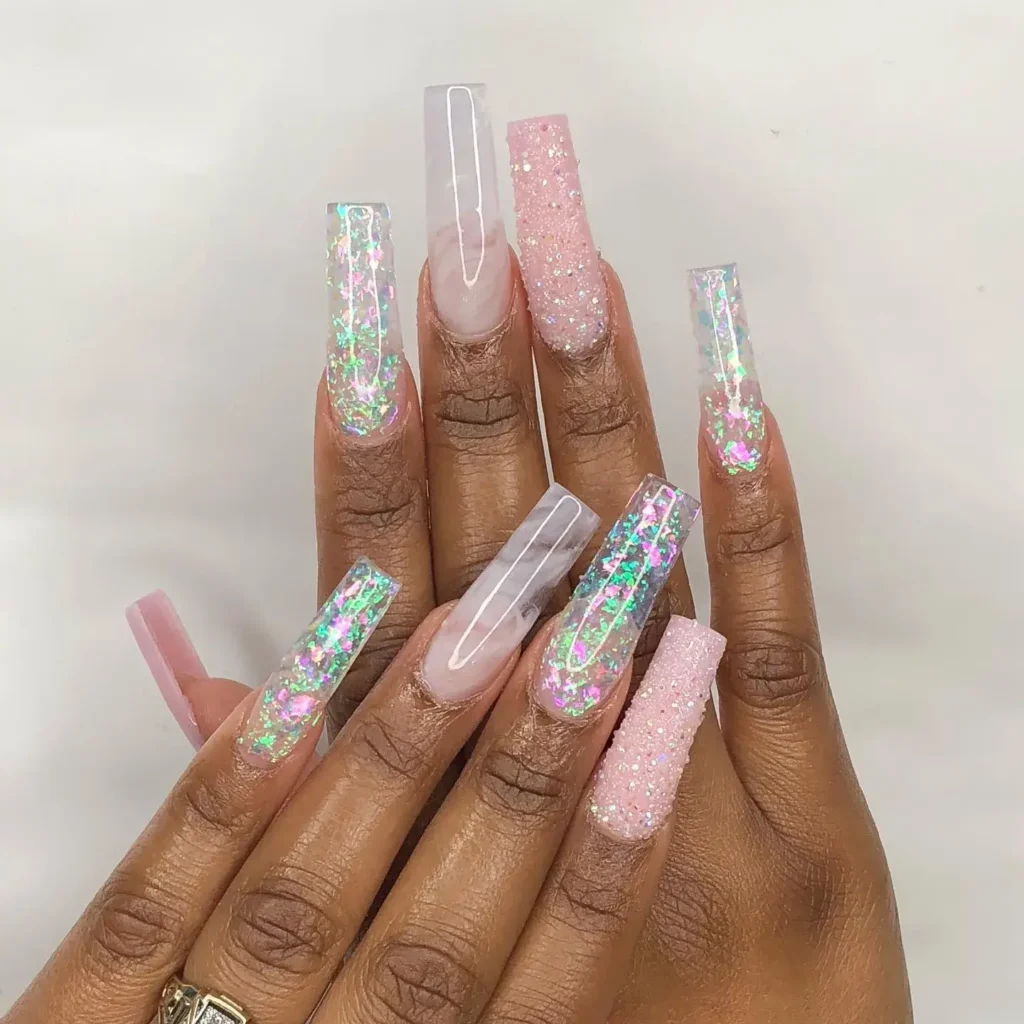 Cute Summer Nail Designs 2026: 200+ Inspo, Trends, and Expert Tips for Every Style 167 encapsulated glitter summer nails