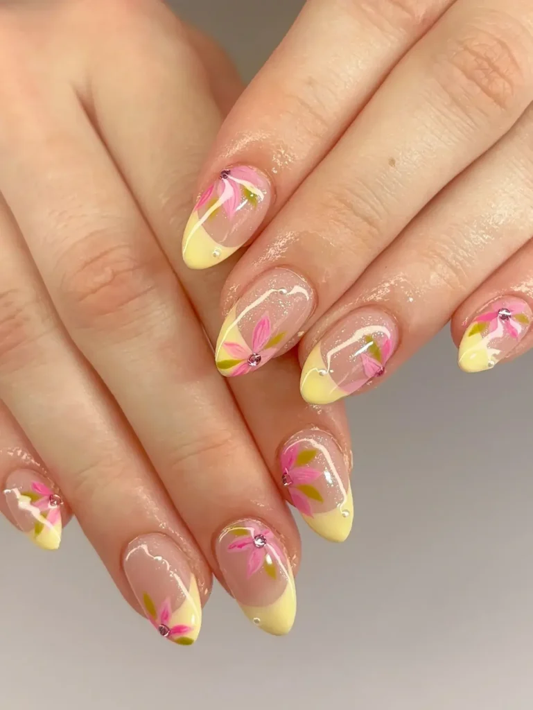 Cute Summer Nail Designs 2026: 200+ Inspo, Trends, and Expert Tips for Every Style 11 floral summer nail by shape