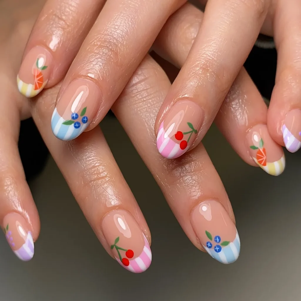 fruit short nails designs