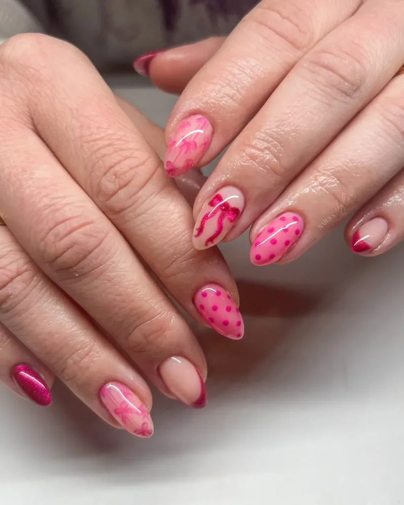 Cute Summer Nail Designs 2026: 200+ Inspo, Trends, and Expert Tips for Every Style 179 hot pink bow summer nail arts