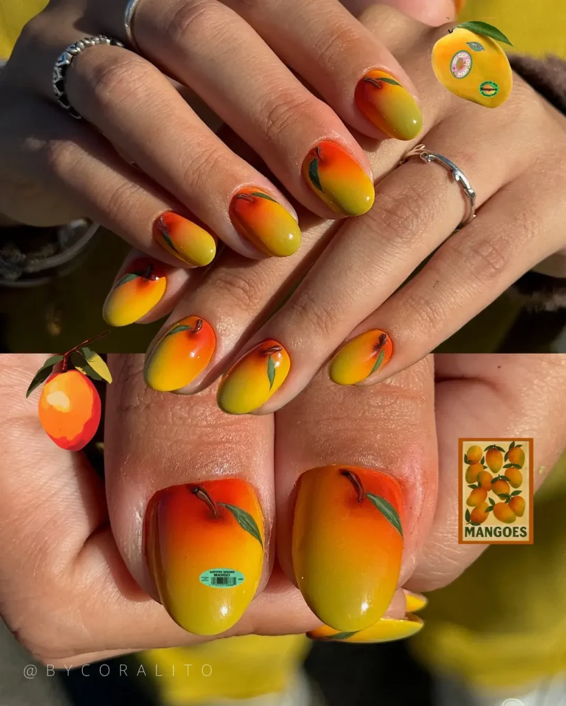 Cute Summer Nail Designs 2026: 200+ Inspo, Trends, and Expert Tips for Every Style 57 mango madness summer nails