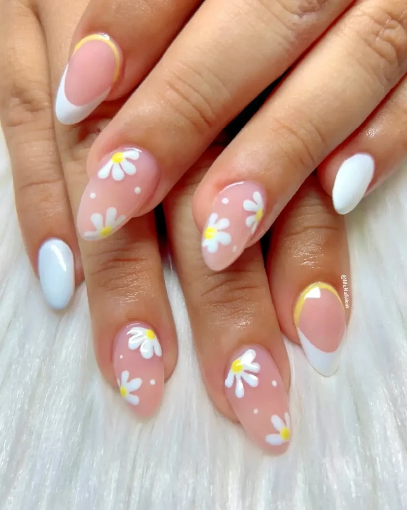 Cute Summer Nail Designs 2026: 200+ Inspo, Trends, and Expert Tips for Every Style 65 micro daisy details summer nails
