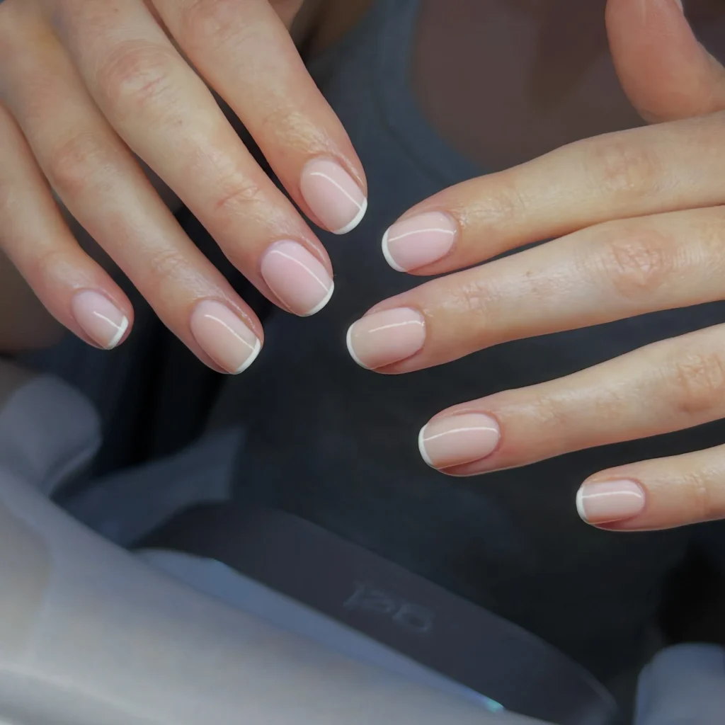 micro french short nail designs