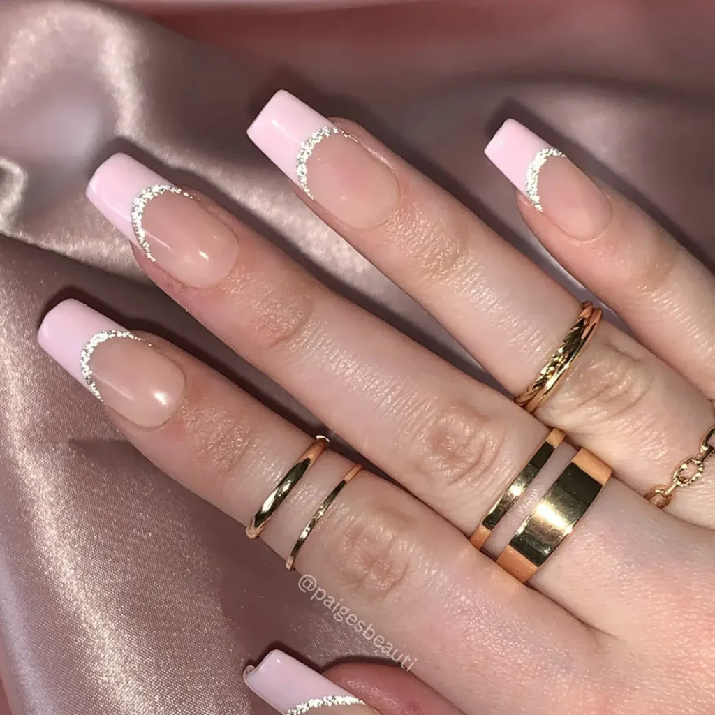 milky pink french tip nails designs
