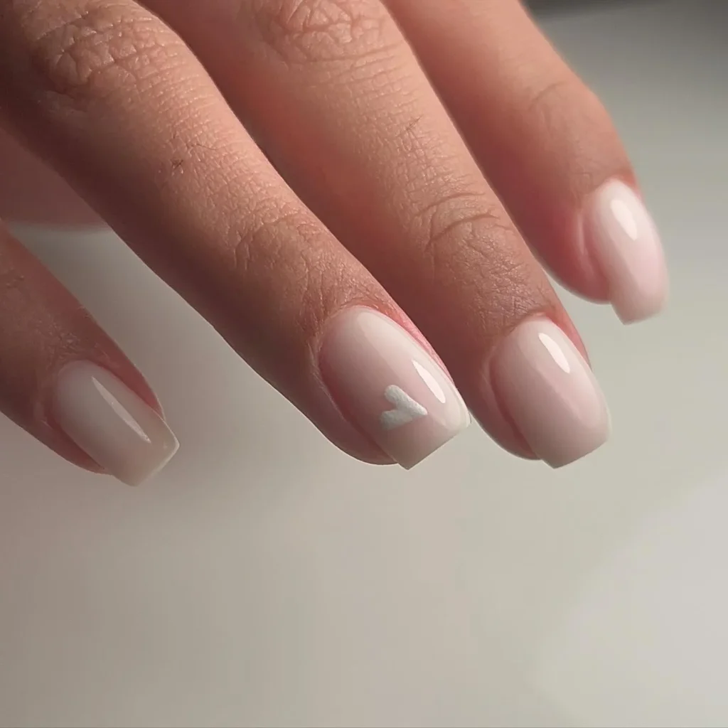milky white short nail designs
