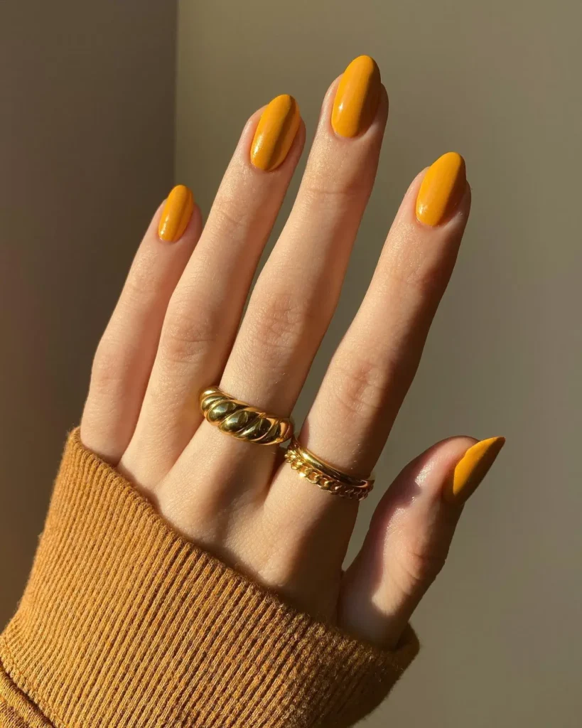 Fall Nail Design Inspo and Colors 2026: Shades, Techniques, and Looks for Every Nail 11 mustard fall nail colors