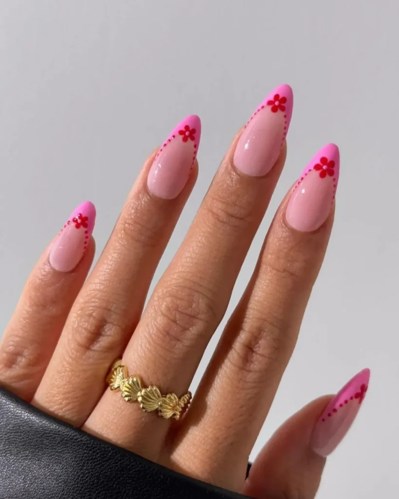 nail art & motifs pink french tip nail designs