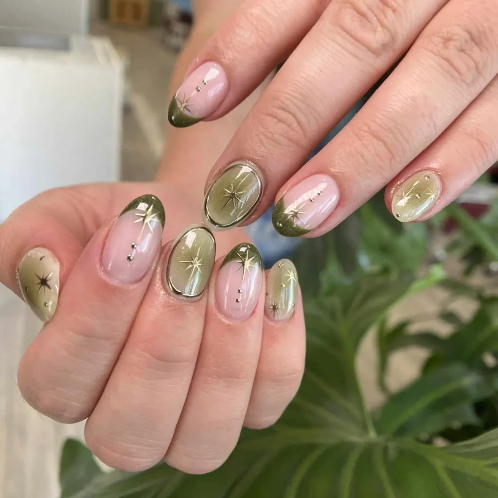 Cute Summer Nail Designs 2026: 200+ Inspo, Trends, and Expert Tips for Every Style 199 olive green accent summer nails