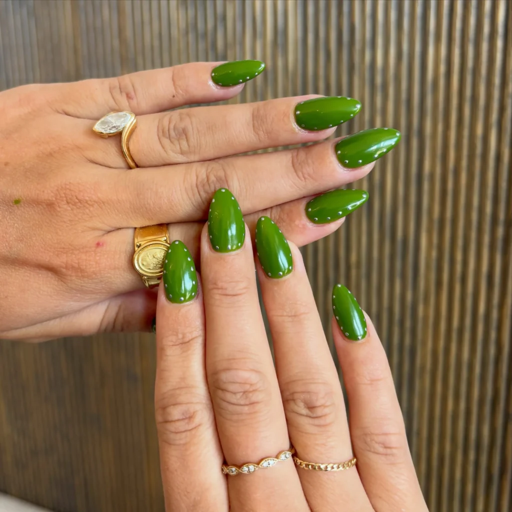 Fall Nail Design Inspo and Colors 2026: Shades, Techniques, and Looks for Every Nail 14 olive green fall nail colors