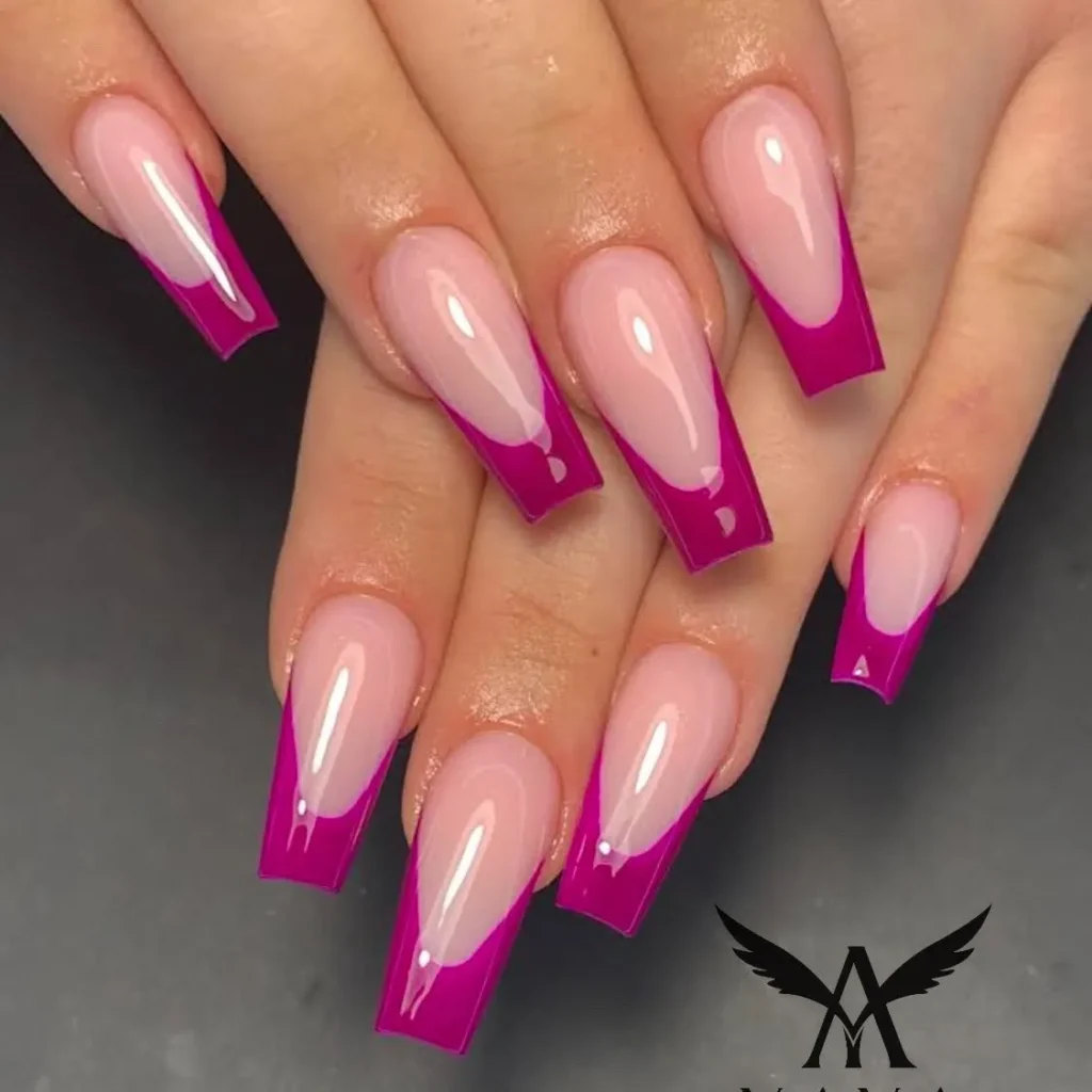 ombre pink french tip nail designs