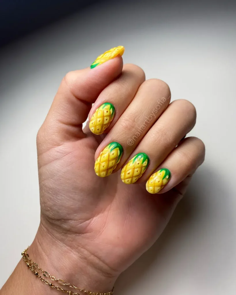 Cute Summer Nail Designs 2026: 200+ Inspo, Trends, and Expert Tips for Every Style 60 pineapple 3d summer nails