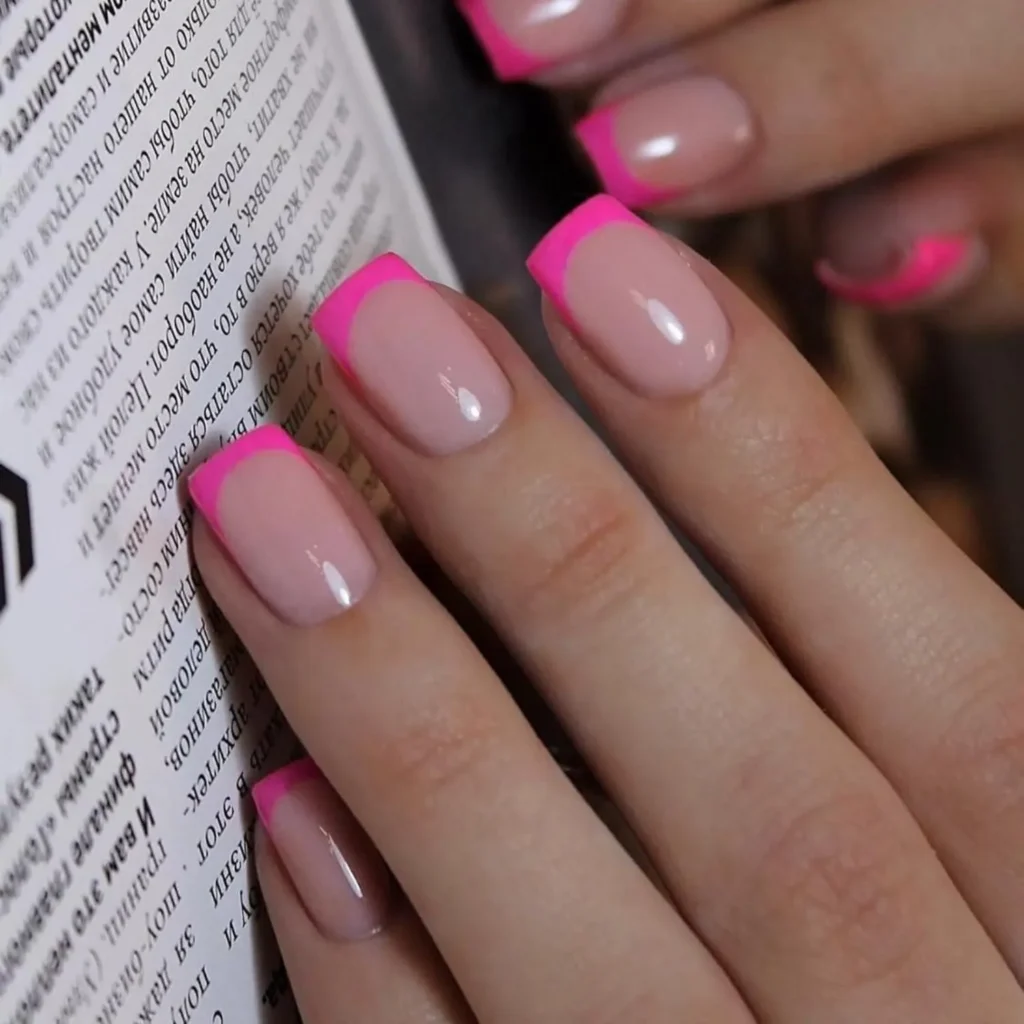 pink french tip nails