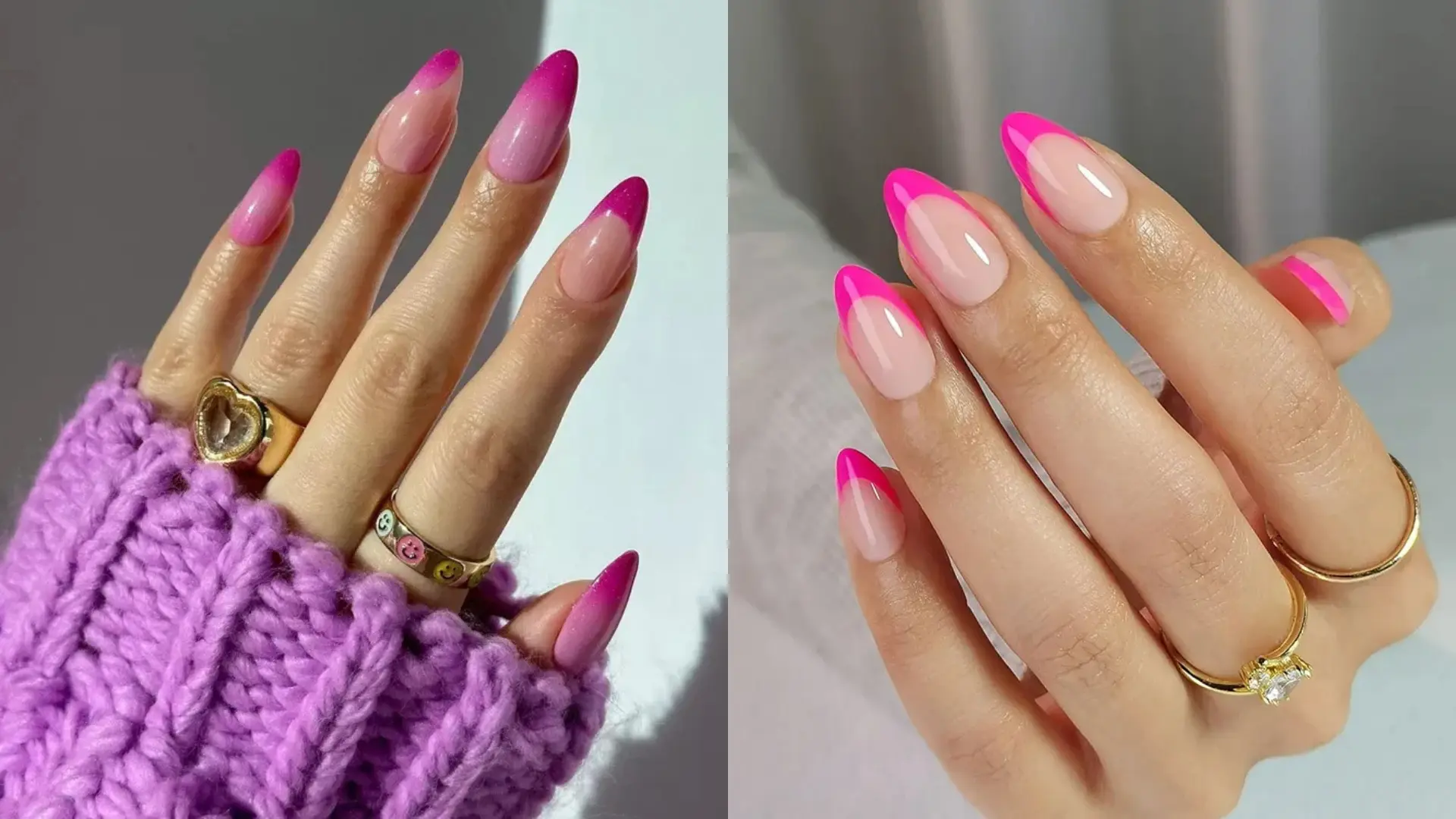 pink french tip nails designs