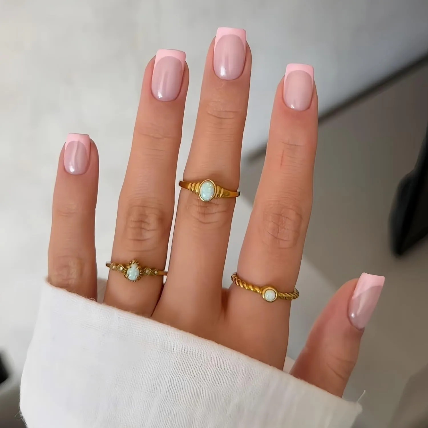 Pink French Tip Nails | Nail Inspo 61 powder pink french tip nails designs