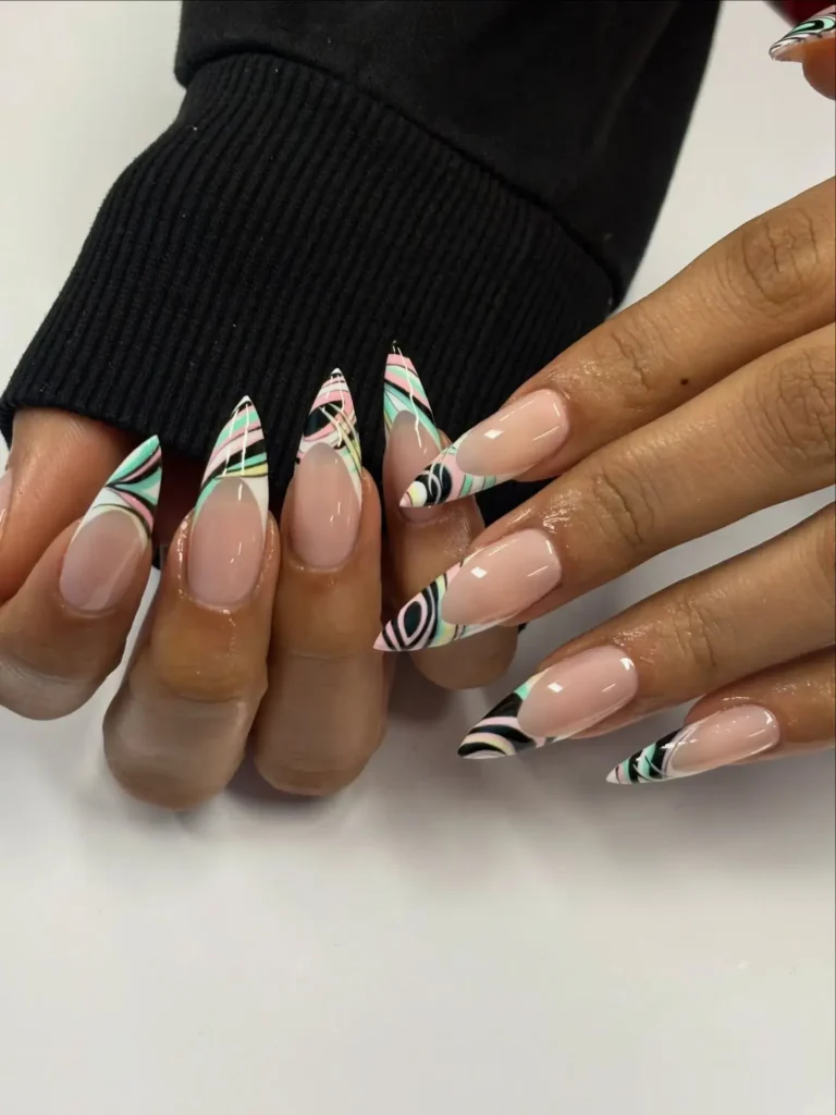 Cute Summer Nail Designs 2026: 200+ Inspo, Trends, and Expert Tips for Every Style 92 pucci print french summer nails