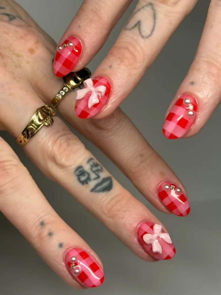 Cute Summer Nail Designs 2026: 200+ Inspo, Trends, and Expert Tips for Every Style 202 red gingham summer nails