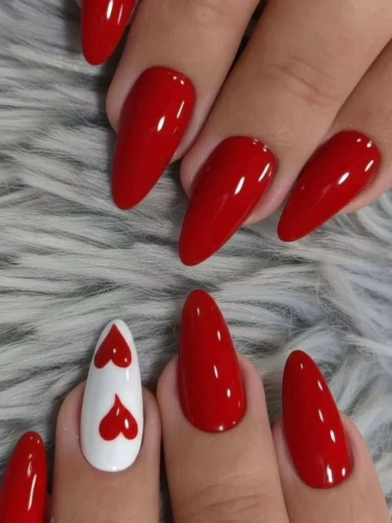 Cute Summer Nail Designs 2026: 200+ Inspo, Trends, and Expert Tips for Every Style 206 red heart accent summer nails