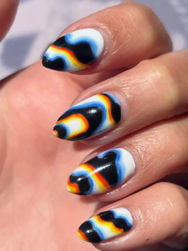 Cute Summer Nail Designs 2026: 200+ Inspo, Trends, and Expert Tips for Every Style 158 retro swirl print summer nails