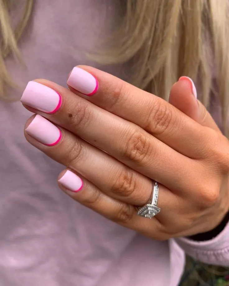 reverse pink french tip nails designs
