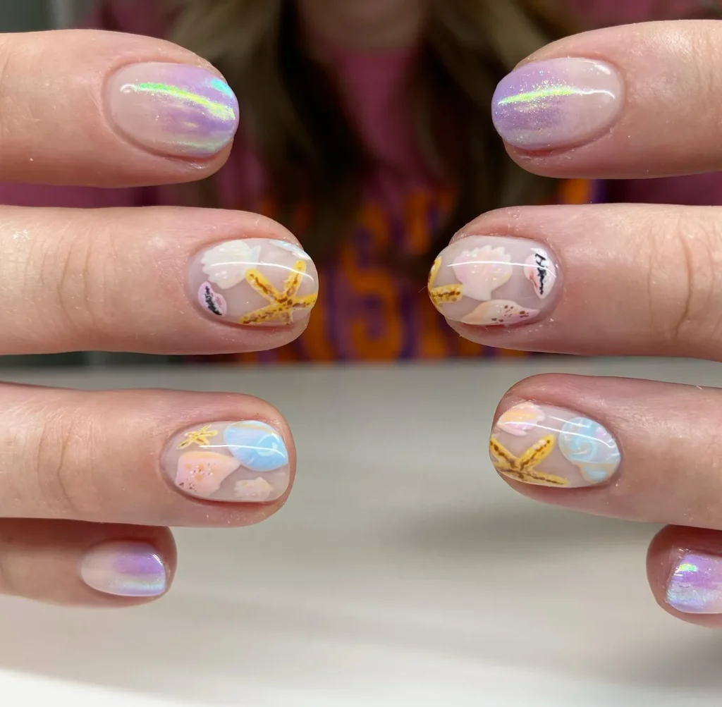 Cute Summer Nail Designs 2026: 200+ Inspo, Trends, and Expert Tips for Every Style 110 seashell on short summer nail designs