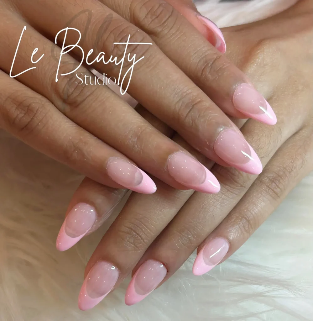 shape-specific standouts pink french tip nail designs
