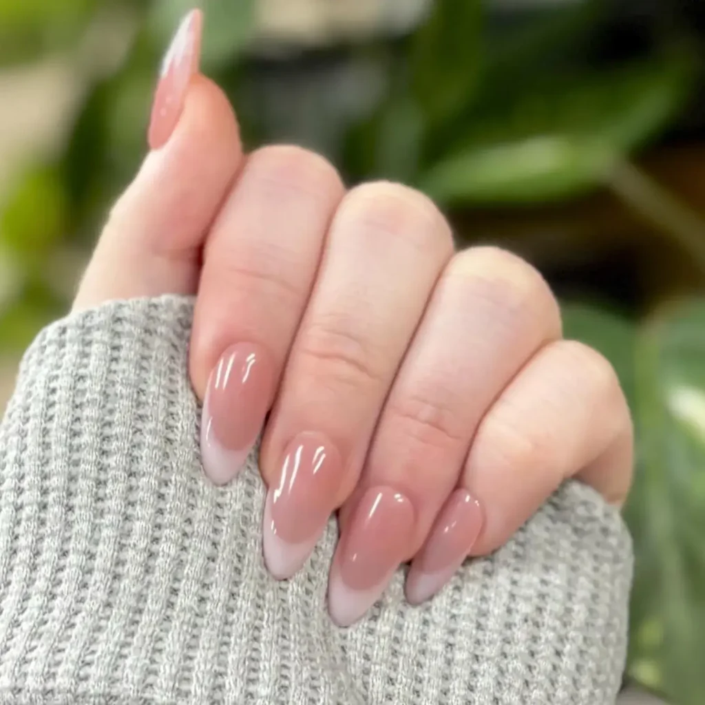 soft pink french tip press on nails