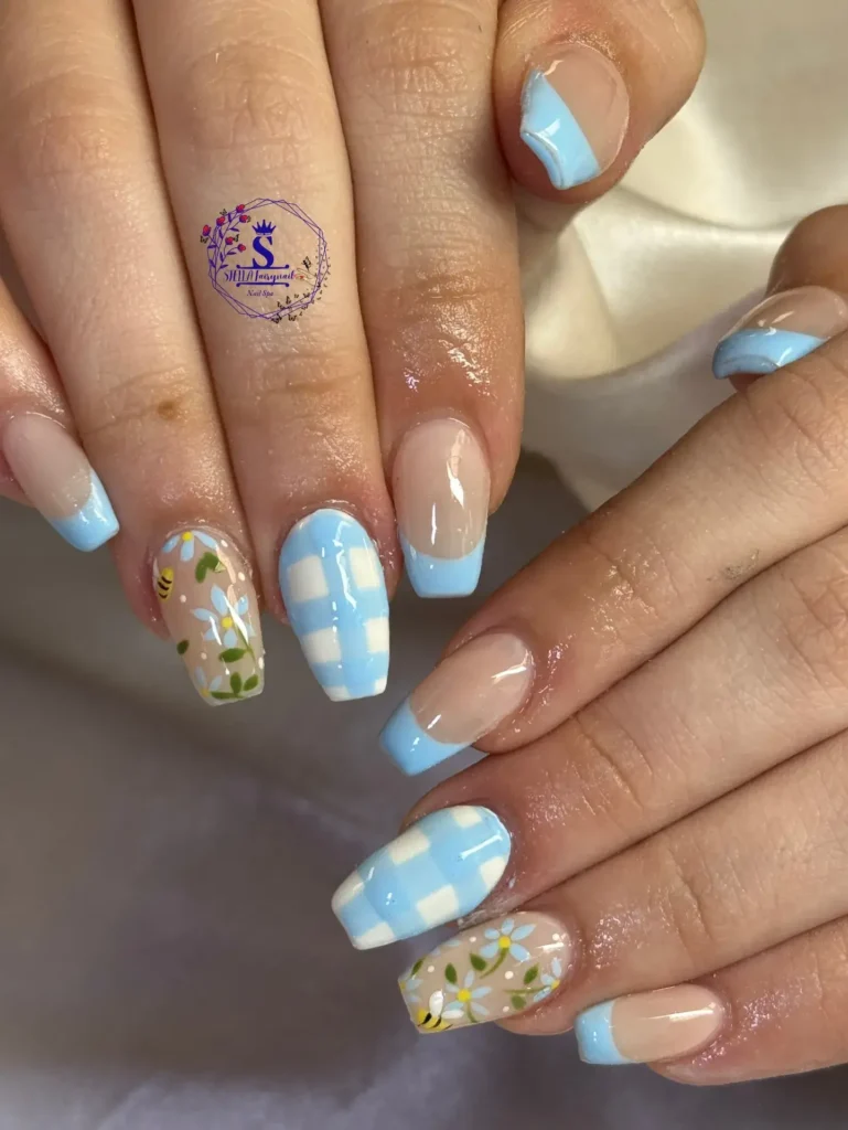 Cute Summer Nail Designs 2026: 200+ Inspo, Trends, and Expert Tips for Every Style 137 square tip checkered florals summer nails