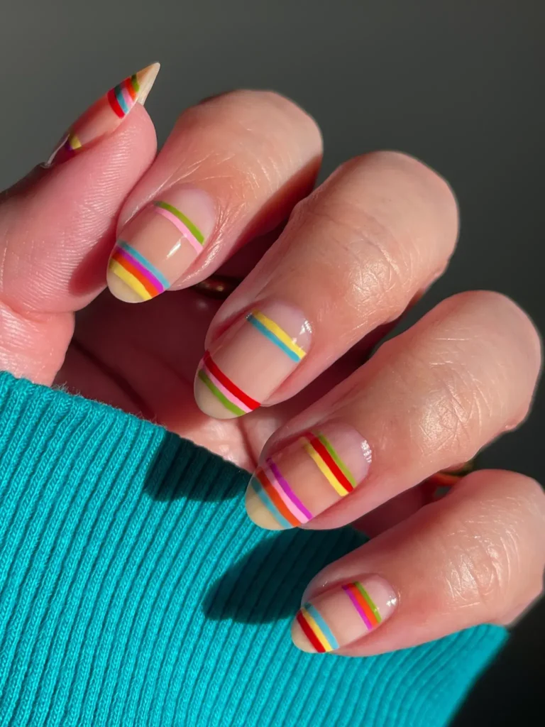 Cute Summer Nail Designs 2026: 200+ Inspo, Trends, and Expert Tips for Every Style 134 squoval negative space stripes summer nails