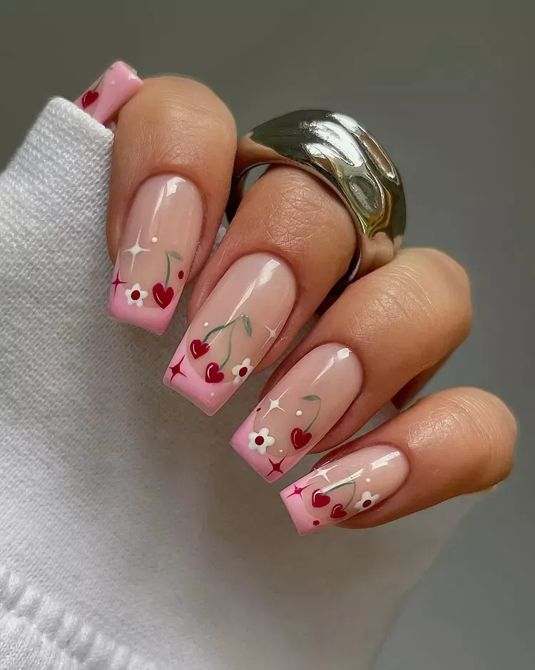 Textured & Dimensional Pink French Tip Nails Inspo