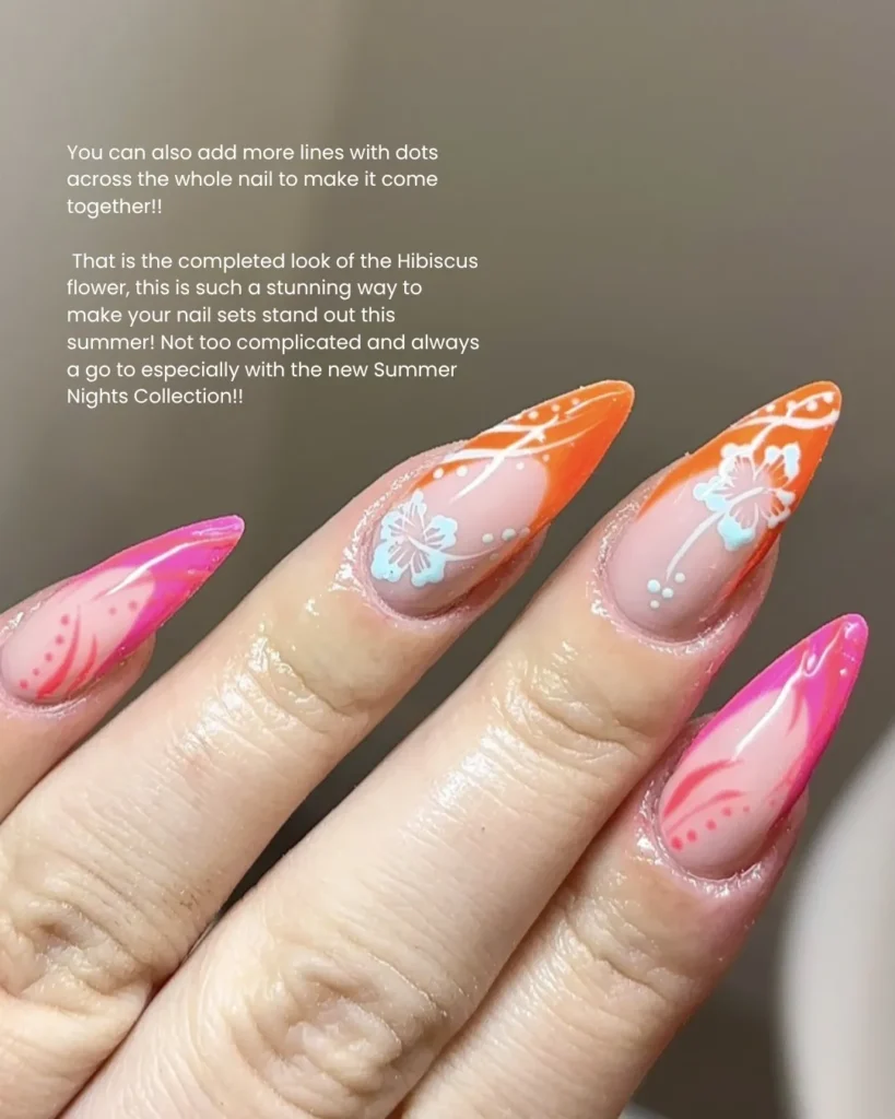 Cute Summer Nail Designs 2026: 200+ Inspo, Trends, and Expert Tips for Every Style 66 tropical hibiscus summer nails